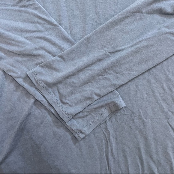 Eileen Fisher Blue Viscose-Jersey Three Quarter Sleeve V Neck Shift Dress, M - Picture 7 of 7